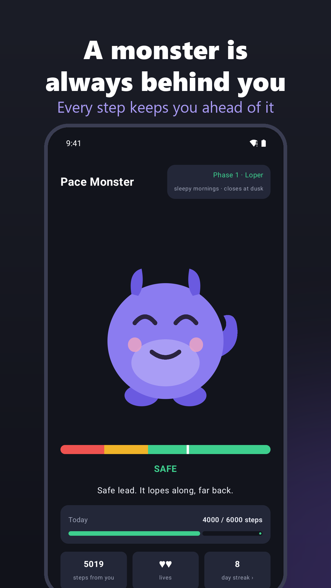 Home screen with a safe lead